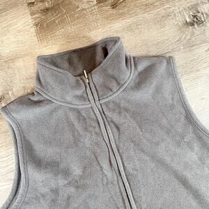 Lauren Ralph Lauren Women's Full Zip Fleece Vest Size 1X Gray